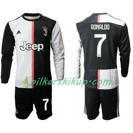 Koszulka Juventus Ronaldo 7 Dziecięcy Domowe 2019-20 Koszulki Piłkarskie Długi Rękaw
